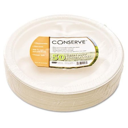 CONSERVE Conserve 10.25 3 Compartment Plates 10.25 50 Pack OFF WHITE (10216) 10216